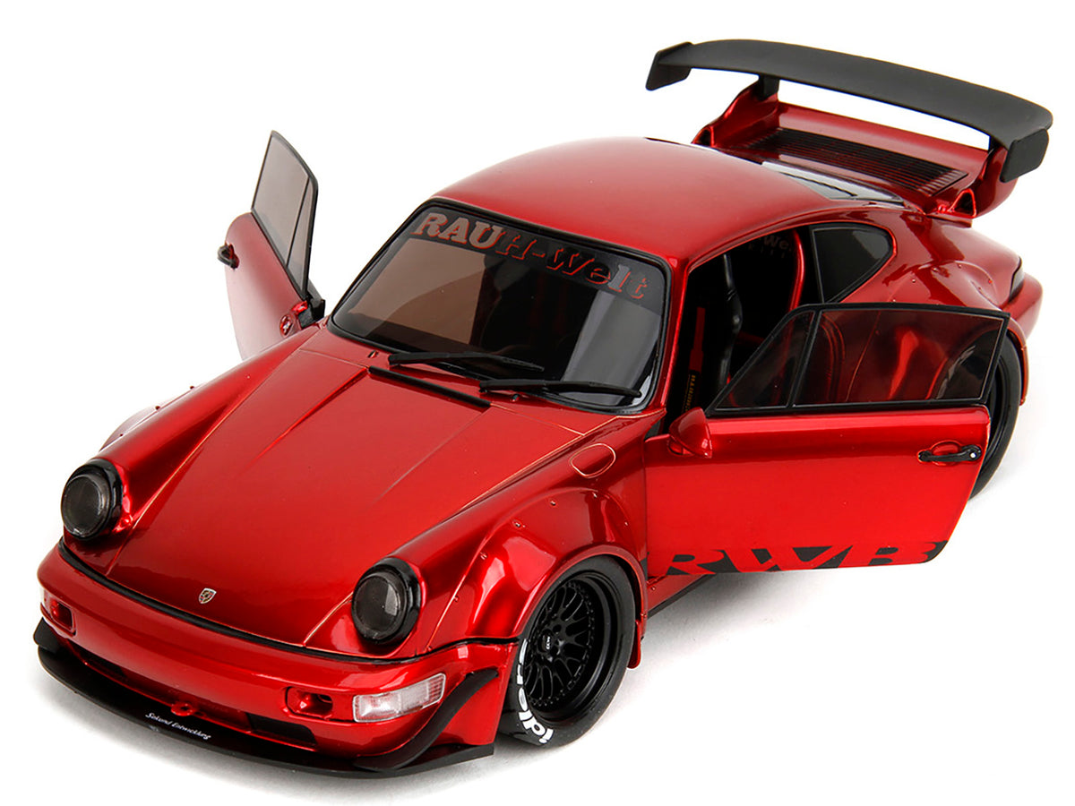 RWB Body Kit Red Metallic with Black Stripes "Pink Slips" Series 1/18 Diecast Model Car