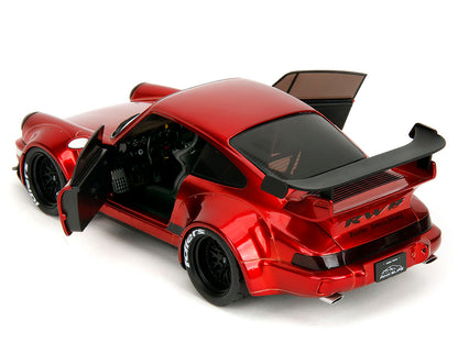 RWB Body Kit Red Metallic with Black Stripes "Pink Slips" Series 1/18 Diecast Model Car