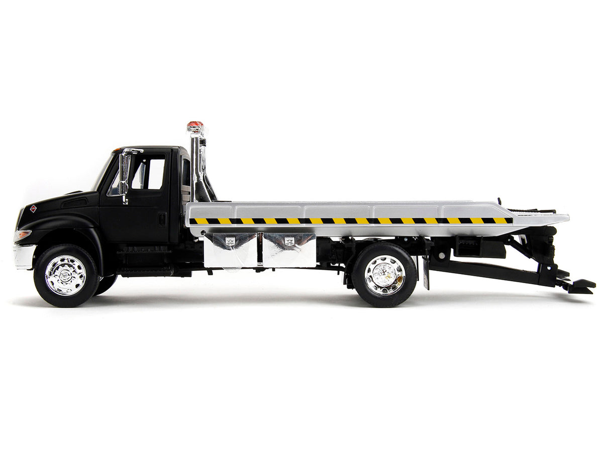 International DuraStar 4400 Flatbed Tow Truck Matt Black 1/24 Diecast Model Car