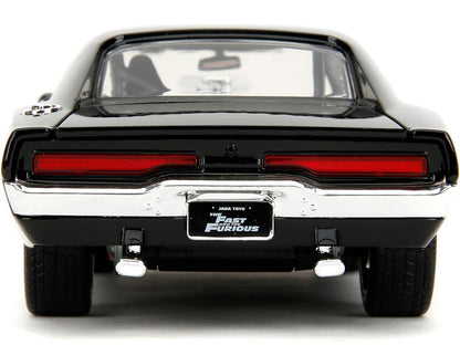 Dodge Charger R/T Black with Dom Diecast Figure "Fast & Furious" (2009) Movie "Hollywood Rides" Series 1/24 Diecast Model Car