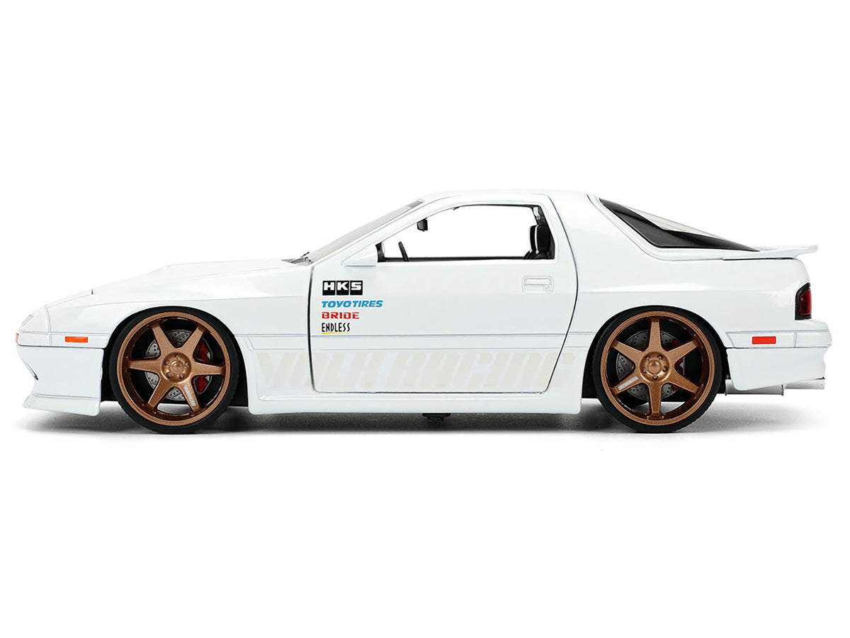 1985 Mazda RX-7 White "JDM Tuners" Series 1/24 Diecast Model Car