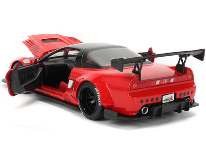 2002 Honda NSX-R RHD (Right Hand Drive) "Bridgestone" Red with Black Top and White Stripes "JDM Tuners" Series 1/24 Diecast Model Car