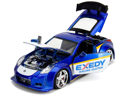 2003 Nissan 350Z "Exedy Racing Clutch" Candy Blue and White "JDM Tuners" Series 1/24 Diecast Model Car