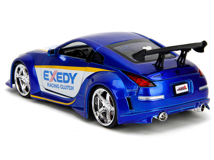 2003 Nissan 350Z "Exedy Racing Clutch" Candy Blue and White "JDM Tuners" Series 1/24 Diecast Model Car