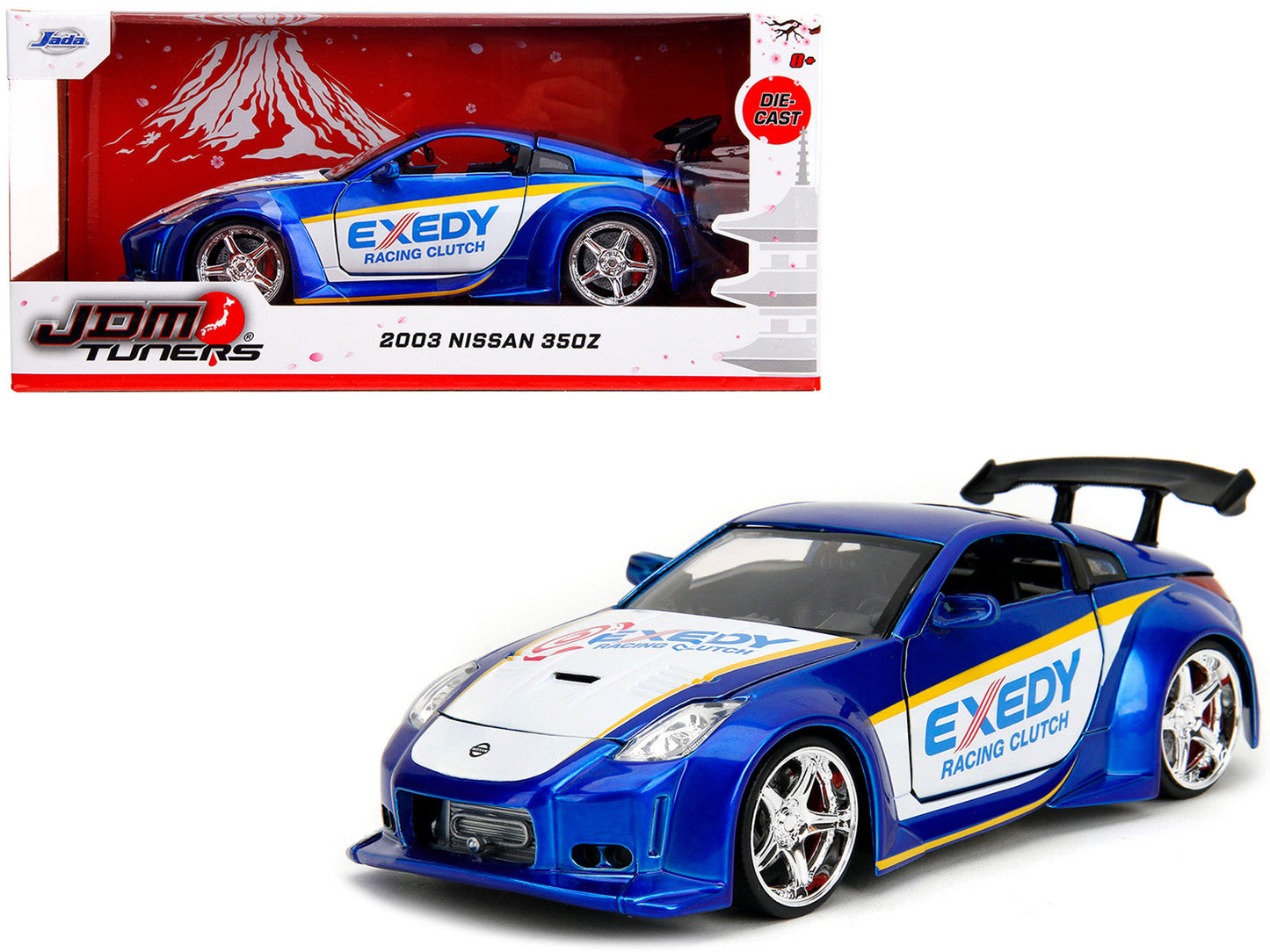 2003 Nissan 350Z "Exedy Racing Clutch" Candy Blue and White "JDM Tuners" Series 1/24 Diecast Model Car