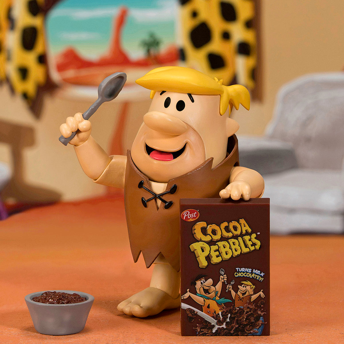Barney Rubble 4.5" Moveable Figure with Accessories and Alternate Head and Hands "The Flintstones - Post Cocoa Pebbles" Model