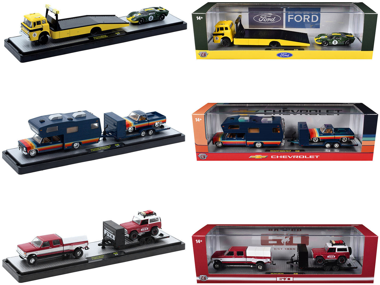 Auto Haulers Set of 3 Trucks Release 100 Limited Edition to 9600 pieces Worldwide 1/64 Diecast Models