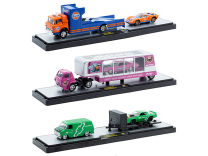 Auto Haulers Set of 3 Trucks Release 94 Limited Edition to 6000 pieces Worldwide 1/64 Diecast Models
