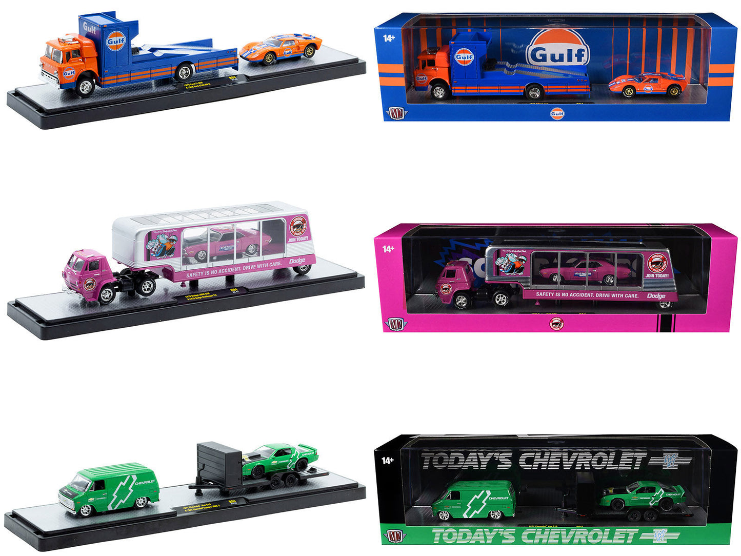 Auto Haulers Set of 3 Trucks Release 94 Limited Edition to 6000 pieces Worldwide 1/64 Diecast Models