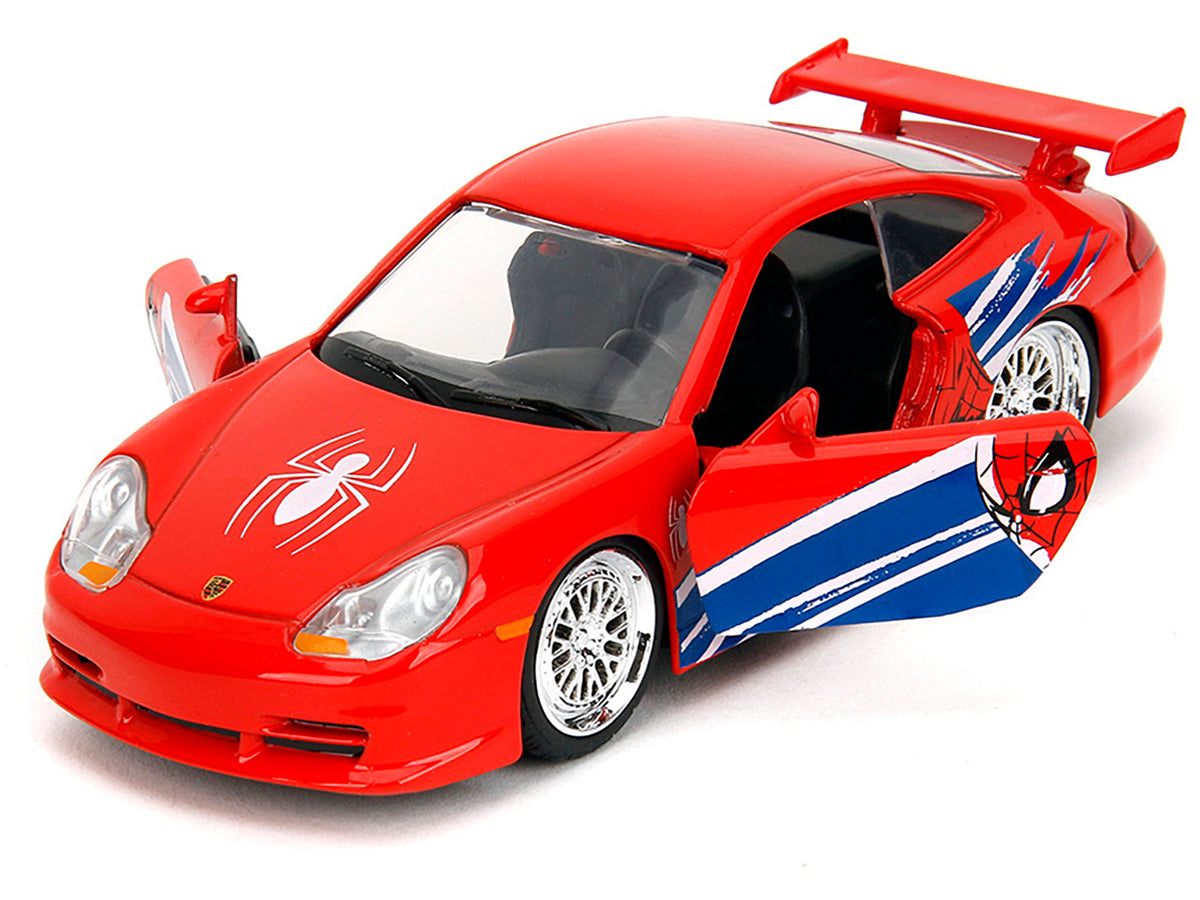 Porsche 911 GT3 RS (996) Red with Graphics "Marvel's Spider-Man" 1/32 Diecast Model Car