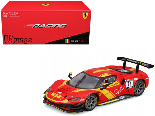 Ferrari 296 GT3 #71 Red "Francorchamps Motors" (2022) "Racing" Series with Display Case 1/43 Diecast Model Car