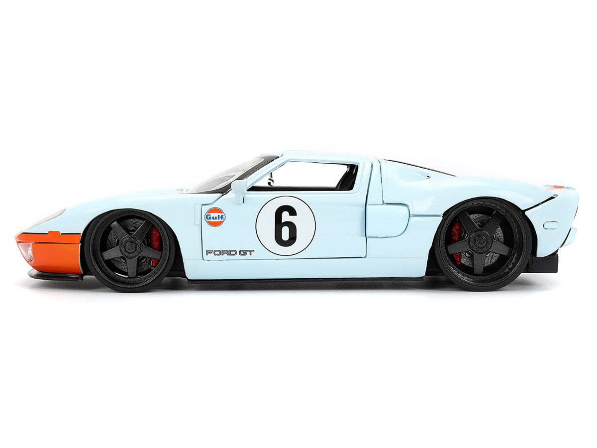 2005 Ford GT #6 "Gulf Oil" Light Blue with Orange Stripes "Hyper-Spec" Series 1/24 Diecast Model Car