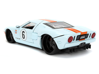 2005 Ford GT #6 "Gulf Oil" Light Blue with Orange Stripes "Hyper-Spec" Series 1/24 Diecast Model Car