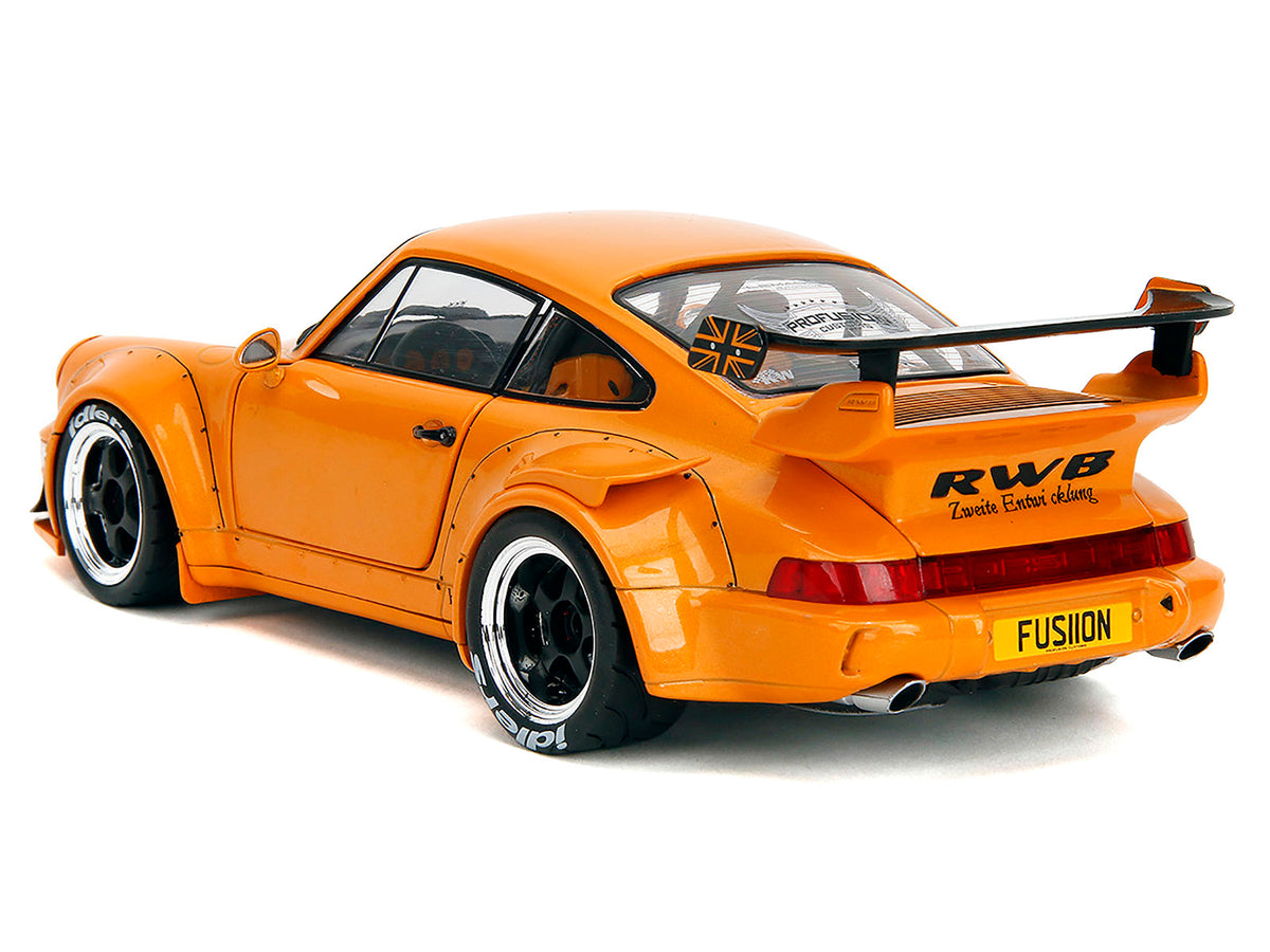 RWB Bodykit "Hibiki" Orange Metallic "Pink Slips" Series 1/18 Diecast Model Car