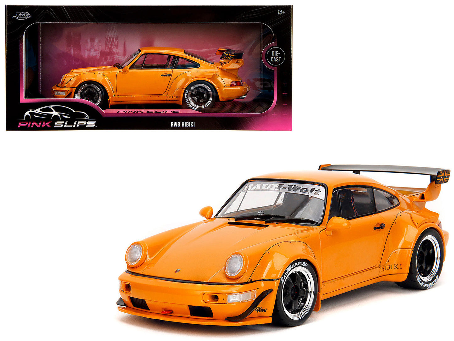 RWB Bodykit "Hibiki" Orange Metallic "Pink Slips" Series 1/18 Diecast Model Car