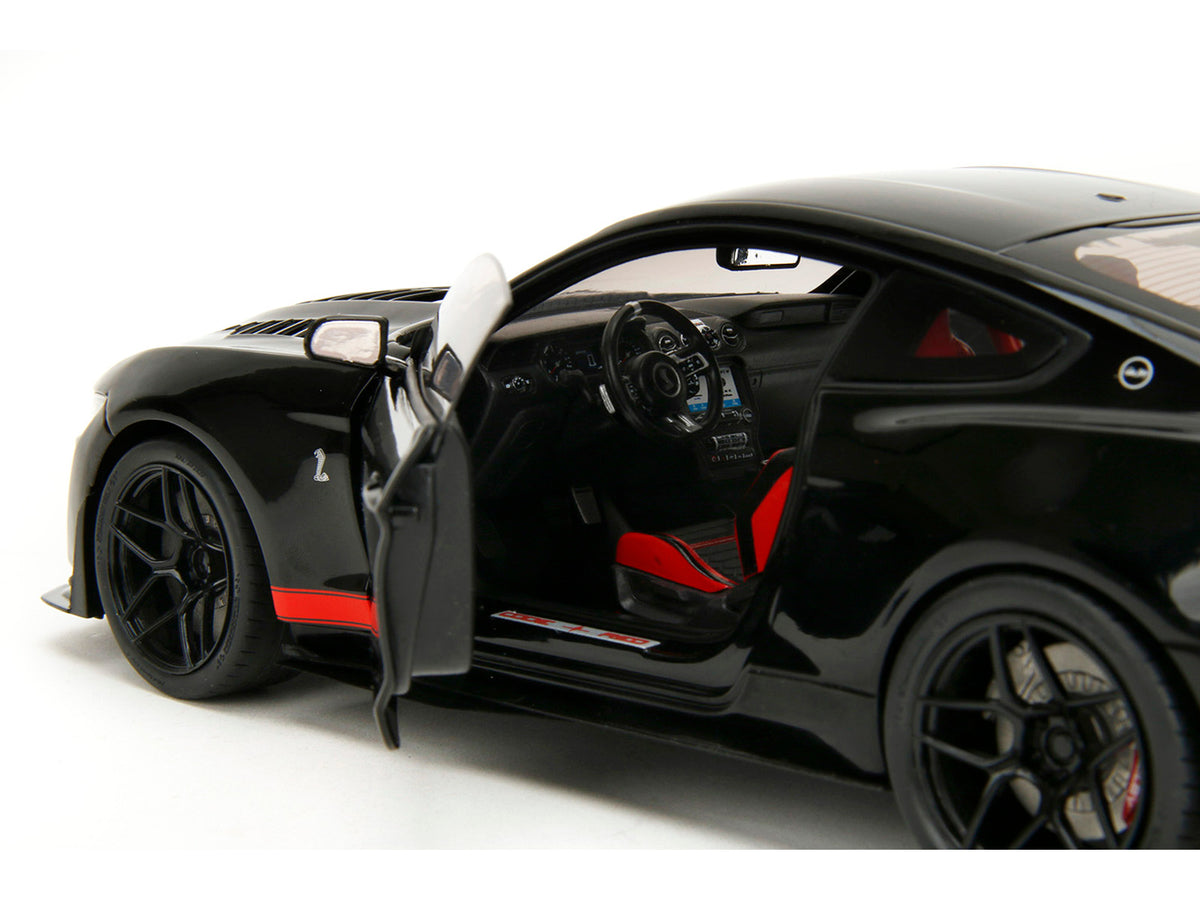 Shelby GT500 "Code Red" Black with Red Stripes "Pink Slips" Series 1/18 Diecast Model Car