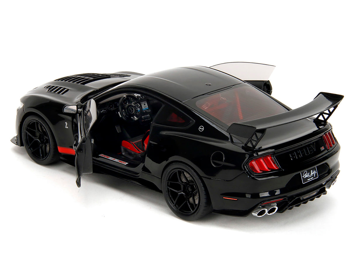 Shelby GT500 "Code Red" Black with Red Stripes "Pink Slips" Series 1/18 Diecast Model Car