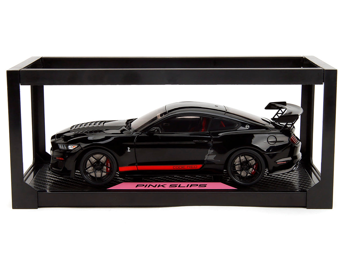 Shelby GT500 "Code Red" Black with Red Stripes "Pink Slips" Series 1/18 Diecast Model Car