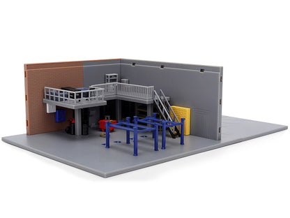 "Fast & Furious" Han's Garage Diorama with 2 Cars and Accessories "Nano Scene" Series 1/32 Model