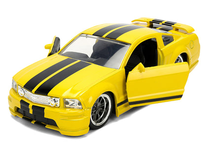 2006 Ford Mustang GT Yellow with Black Stripes "Fast & Furious 25 Years" Series 1/32 Diecast Model Car
