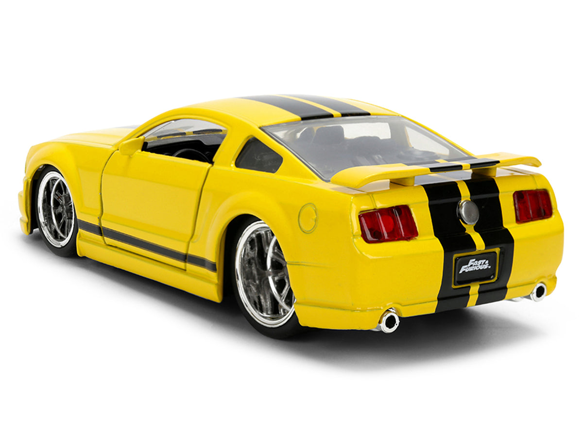 2006 Ford Mustang GT Yellow with Black Stripes "Fast & Furious 25 Years" Series 1/32 Diecast Model Car