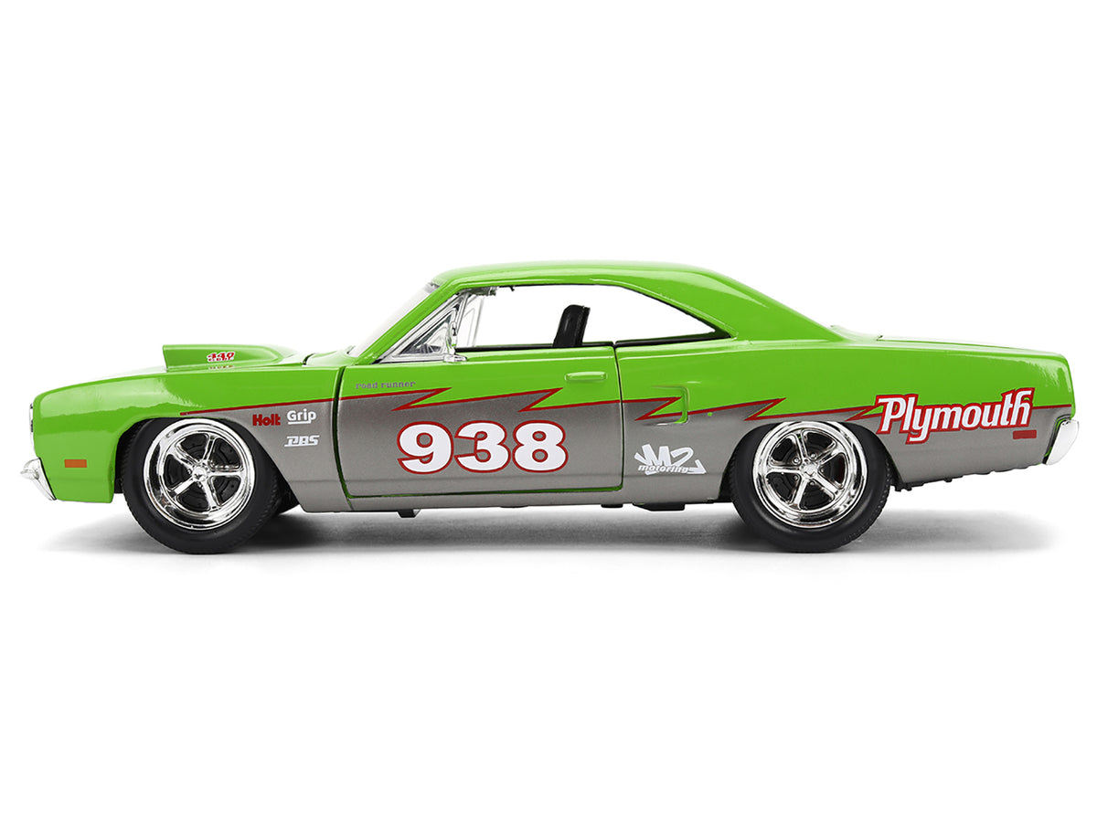 1970 Plymouth Road Runner #938 Green and Gray Metallic "Bigtime Muscle" Series 1/24 Diecast Model Car