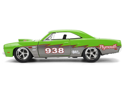 1970 Plymouth Road Runner #938 Green and Gray Metallic "Bigtime Muscle" Series 1/24 Diecast Model Car