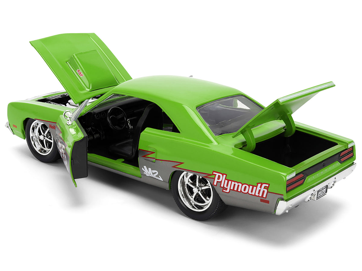 1970 Plymouth Road Runner #938 Green and Gray Metallic "Bigtime Muscle" Series 1/24 Diecast Model Car