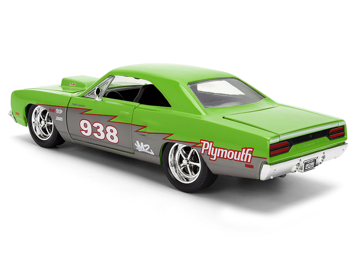 1970 Plymouth Road Runner #938 Green and Gray Metallic "Bigtime Muscle" Series 1/24 Diecast Model Car