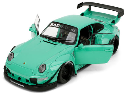 RWB Body Kit "Kei Kishi" Light Blue "Pink Slips" Series 1/18 Diecast Model Car