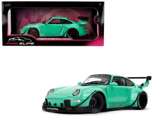 RWB Body Kit "Kei Kishi" Light Blue "Pink Slips" Series 1/18 Diecast Model Car