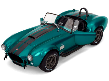 Shelby Cobra 427 MKII Teal Metallic with Gray Stripes "Pink Slips" Series 1/18 Diecast Model Car