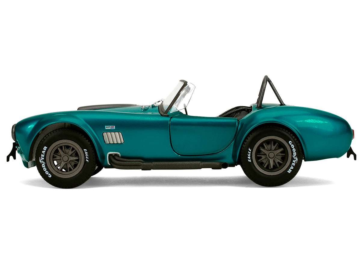 Shelby Cobra 427 MKII Teal Metallic with Gray Stripes "Pink Slips" Series 1/18 Diecast Model Car