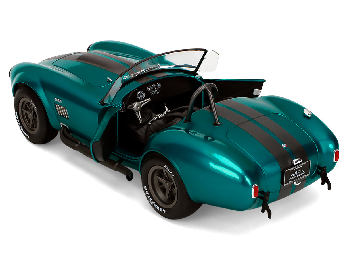Shelby Cobra 427 MKII Teal Metallic with Gray Stripes "Pink Slips" Series 1/18 Diecast Model Car