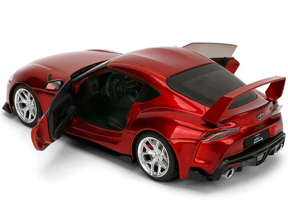 Toyota GR Supra Red Metallic "Pink Slips" Series 1/18 Diecast Model Car