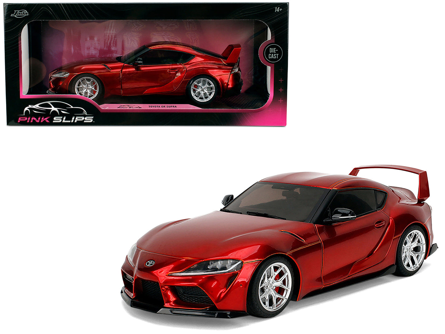 Toyota GR Supra Red Metallic "Pink Slips" Series 1/18 Diecast Model Car
