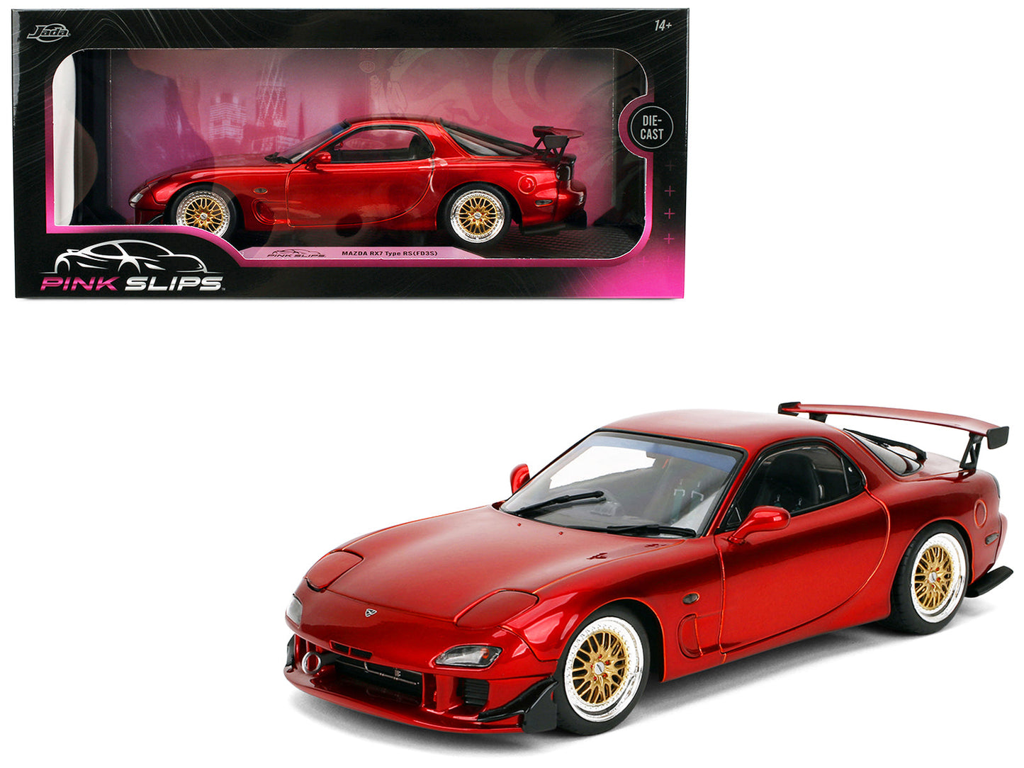Mazda RX7 Type RS (FD3S) RHD (Right Hand Drive) Orange Metallic "Pink Slips" Series 1/18 Diecast Model Car