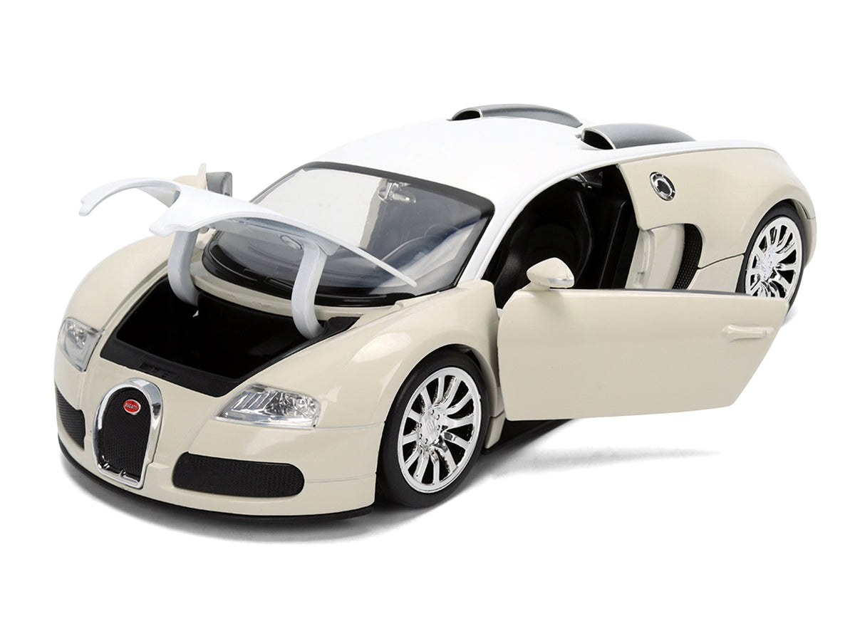 2011 Bugatti Veyron White and Tan "Furious 7" (2015) Movie "25 Years of Fast & Furious" Series 1/24 Diecast Model Car