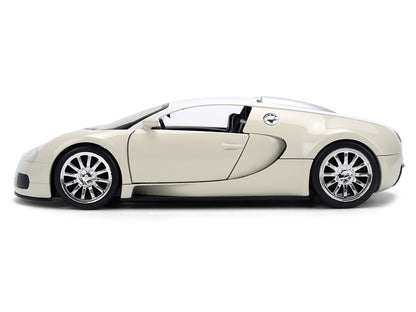 2011 Bugatti Veyron White and Tan "Furious 7" (2015) Movie "25 Years of Fast & Furious" Series 1/24 Diecast Model Car