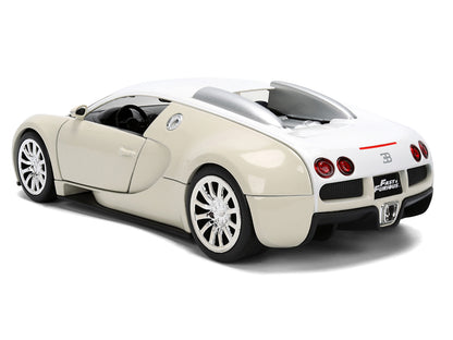 2011 Bugatti Veyron White and Tan "Furious 7" (2015) Movie "25 Years of Fast & Furious" Series 1/24 Diecast Model Car