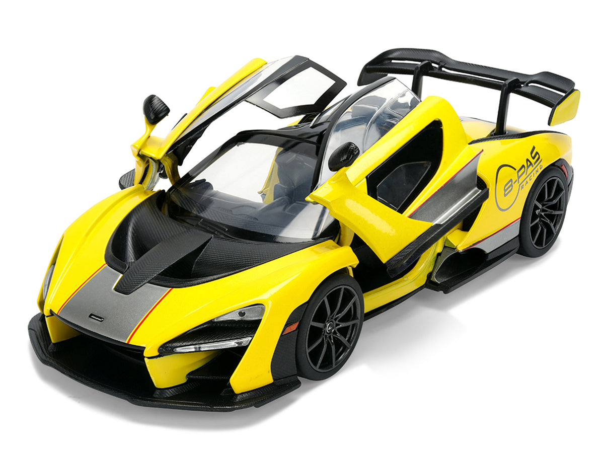 McLaren Senna "8-PAS Racing" Yellow Metallic with Black Top "Hyper-Spec" Series 1/24 Diecast Model Car