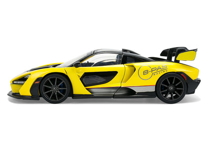 McLaren Senna "8-PAS Racing" Yellow Metallic with Black Top "Hyper-Spec" Series 1/24 Diecast Model Car