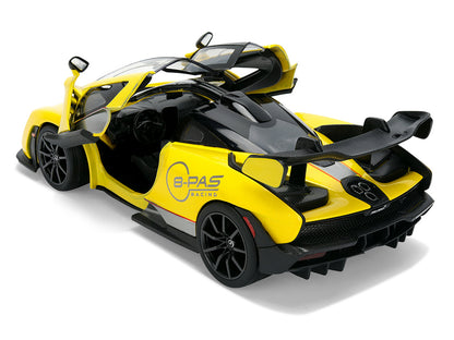 McLaren Senna "8-PAS Racing" Yellow Metallic with Black Top "Hyper-Spec" Series 1/24 Diecast Model Car