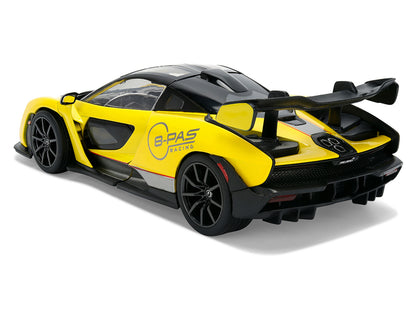 McLaren Senna "8-PAS Racing" Yellow Metallic with Black Top "Hyper-Spec" Series 1/24 Diecast Model Car
