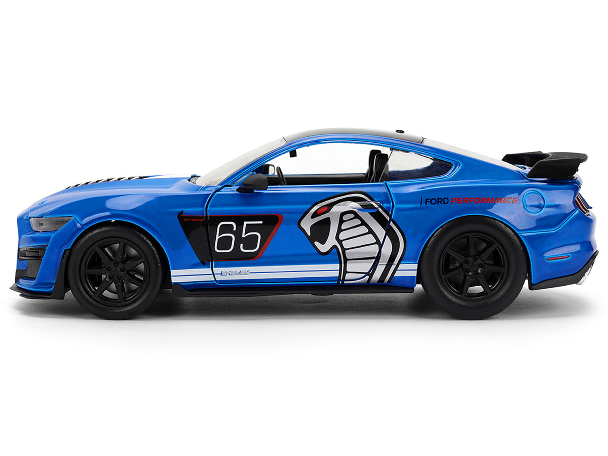 2020 Ford Mustang Shelby GT500 #65 "Ford Performance" Blue with Black Top and White Stripes "Bigtime Muscle" Series 1/24 Diecast Model Car
