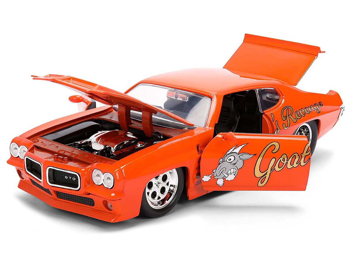 1971 Pontiac GTO "Goat's Revenge" Orange with Graphics "Bigtime Muscle" Series 1/24 Diecast Model Car