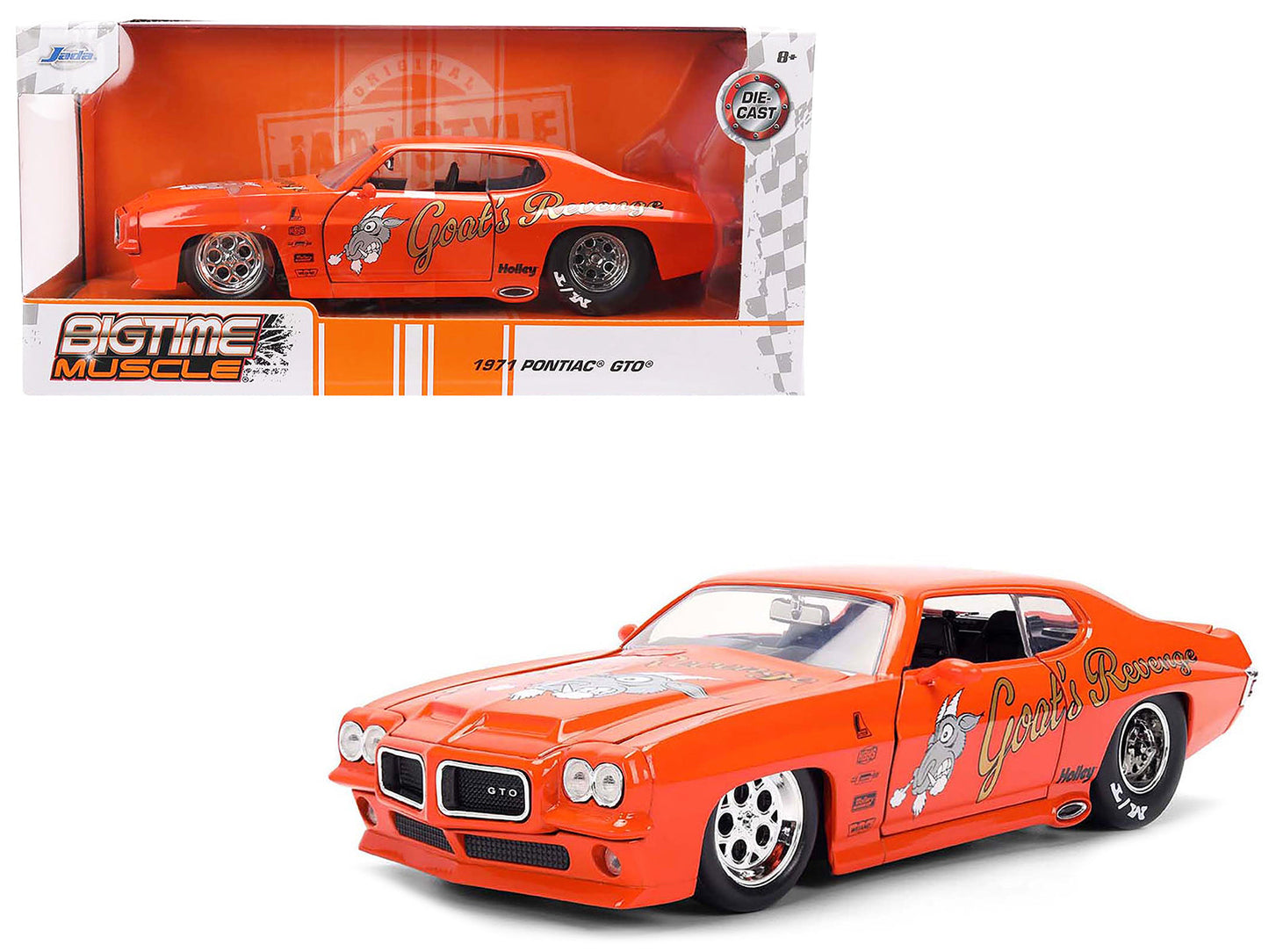 1971 Pontiac GTO "Goat's Revenge" Orange with Graphics "Bigtime Muscle" Series 1/24 Diecast Model Car