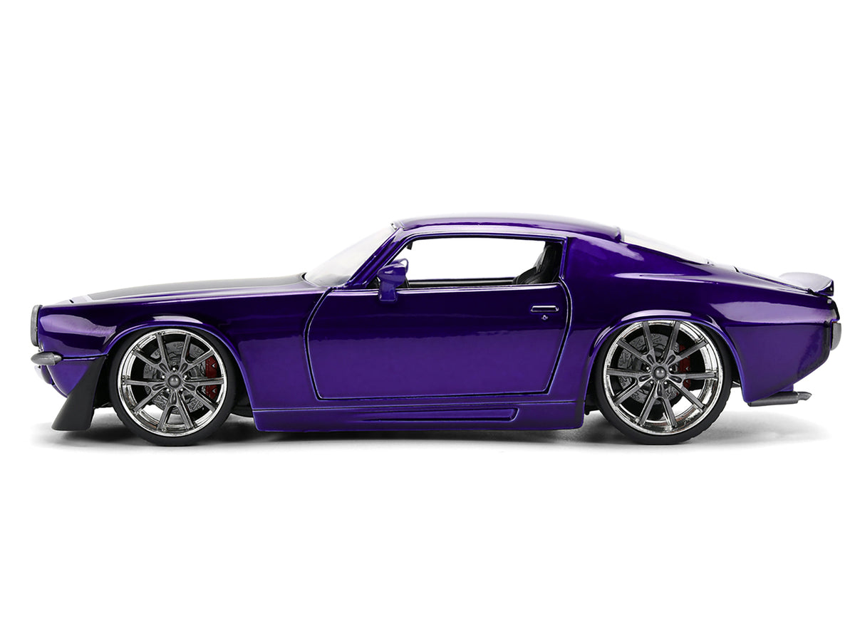 1971 Chevrolet Camaro Z/28 Purple Metallic with Black Hood "Bigtime Muscle" Series 1/24 Diecast Model Car