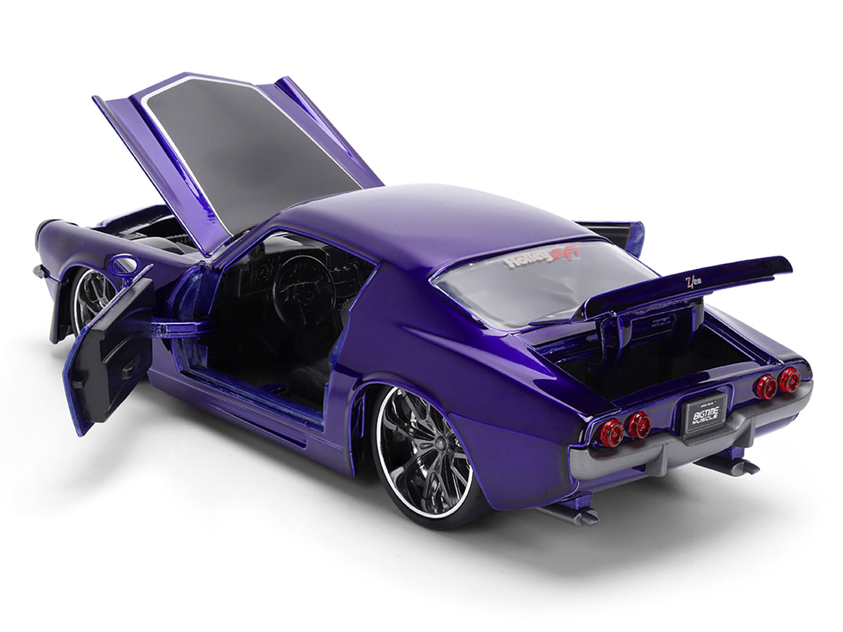 1971 Chevrolet Camaro Z/28 Purple Metallic with Black Hood "Bigtime Muscle" Series 1/24 Diecast Model Car