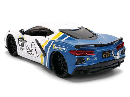 2020 Chevrolet Corvette Stingray C8 #89 "Michelin" White with Yellow and Blue Stripes "Bigtime Muscle" Series 1/24 Diecast Model Car
